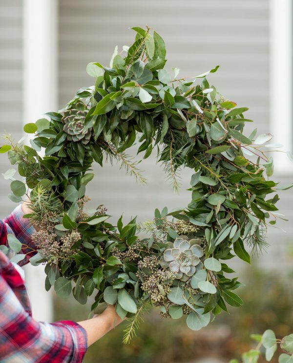 DIY Eucalyptus + Pine Wreath | Homemade Christmas wreath, Christmas DIY ideas and more from @cydconverse