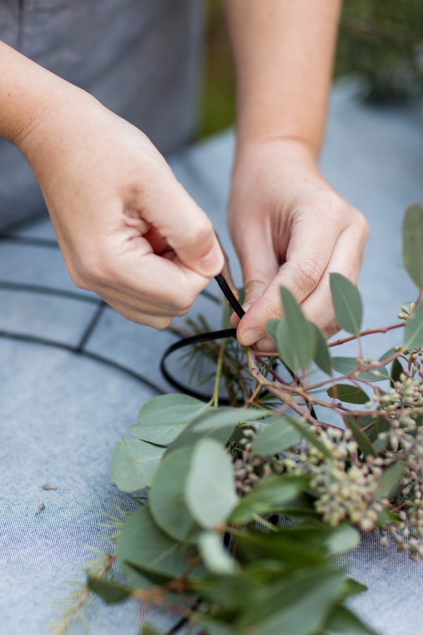 DIY Eucalyptus + Pine Wreath | Homemade Christmas wreath, Christmas DIY ideas and more from @cydconverse