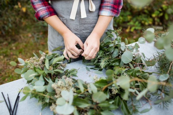 DIY Eucalyptus + Pine Wreath | Homemade Christmas wreath, Christmas DIY ideas and more from @cydconverse