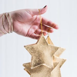 DIY Gold Leaf Star Ornaments thumbnail
