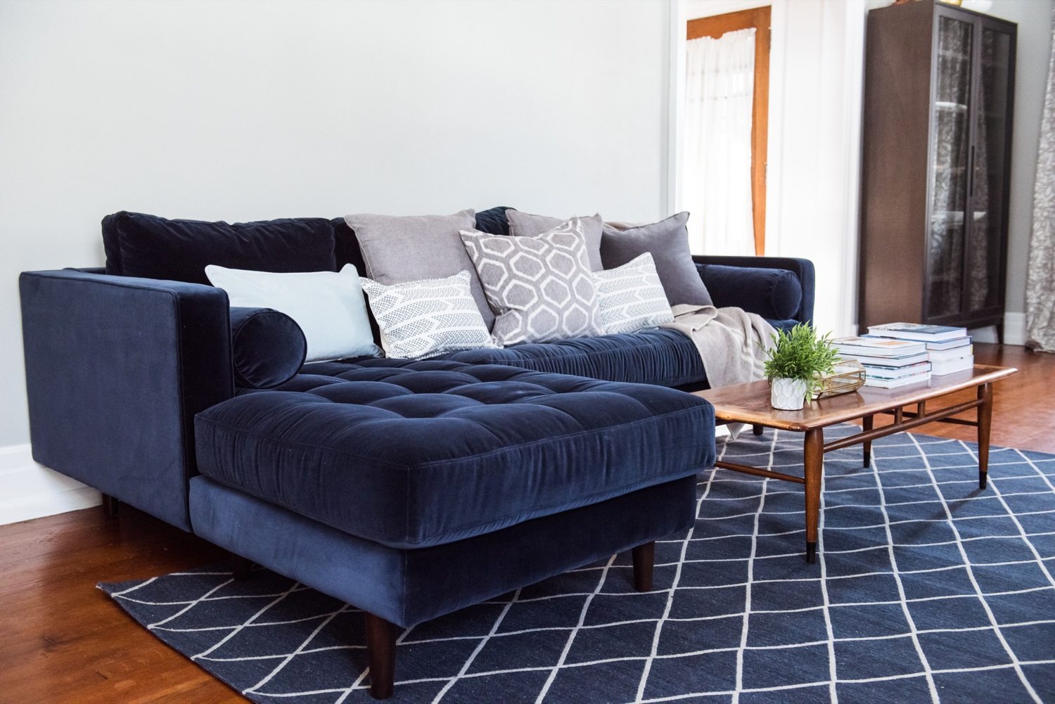 A Living Room Update + Our New Velvet Sofa - The Sweetest ...