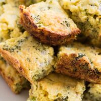 Cheesy Broccoli Cornbread with Jiffy Mix