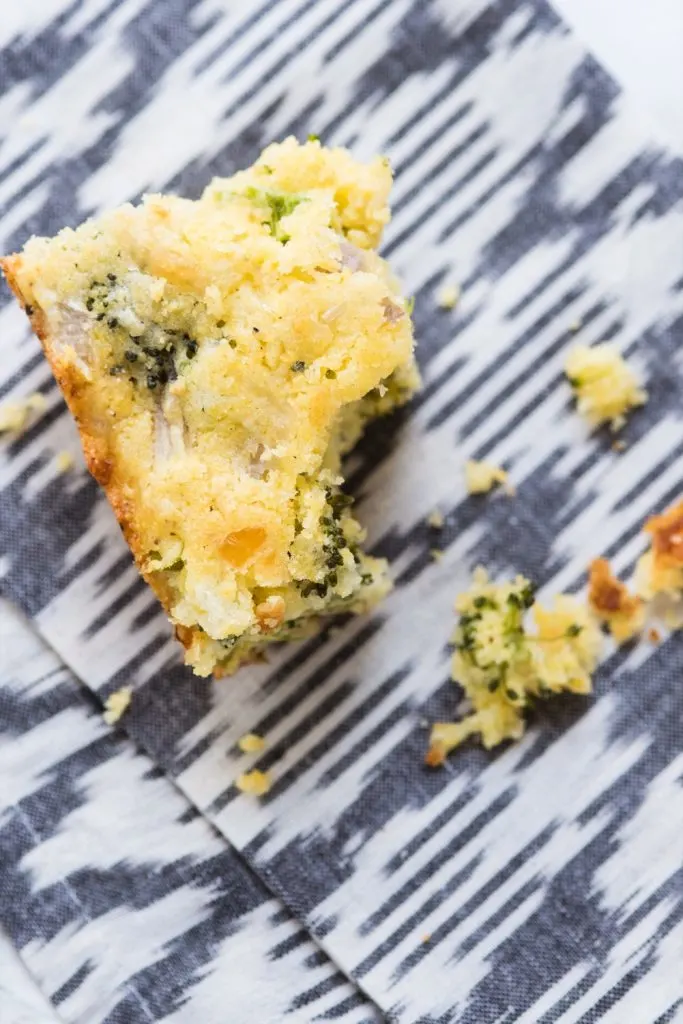 Cheesy Broccoli Cornbread with Jiffy Mix