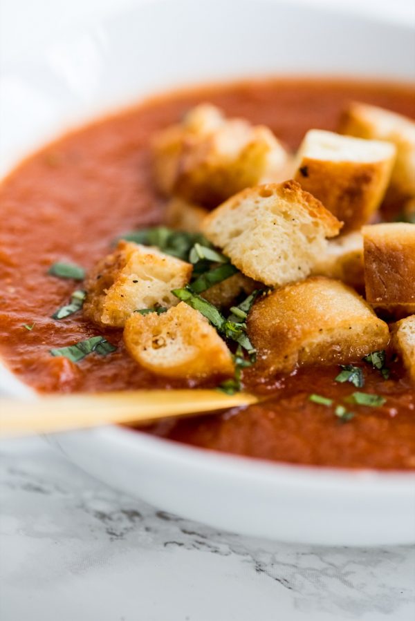 Roasted Tomato Soup | Vegan Tomato Soup Recipe | Recipes, entertaining tips, party ideas and more from @cydconverse