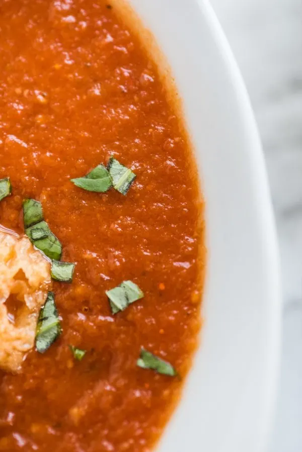 Roasted Tomato Soup | Vegan Tomato Soup Recipe | Recipes, entertaining tips, party ideas and more from @cydconverse