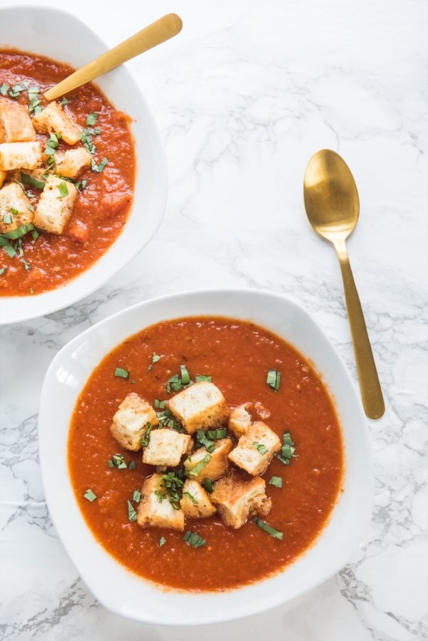 Roasted Tomato Soup | Vegan Tomato Soup Recipe | Recipes, entertaining tips, party ideas and more from @cydconverse