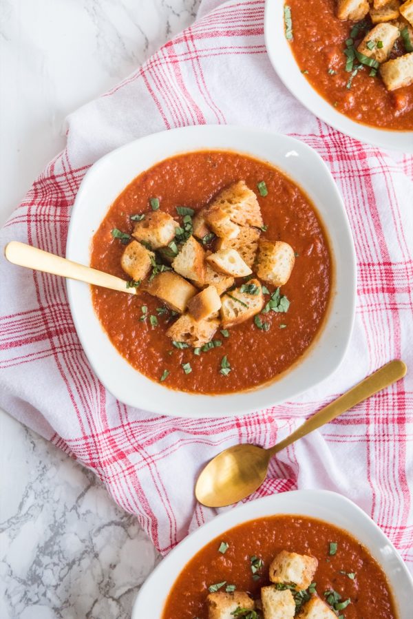 Roasted Tomato Soup | Vegan Tomato Soup Recipe | Recipes, entertaining tips, party ideas and more from @cydconverse