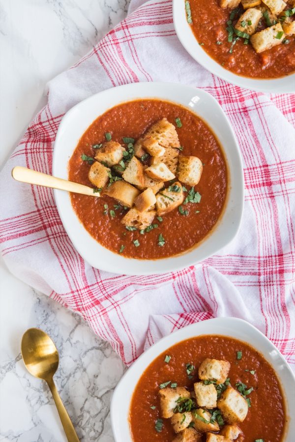 Roasted Tomato Soup | Vegan Tomato Soup Recipe | Recipes, entertaining tips, party ideas and more from @cydconverse