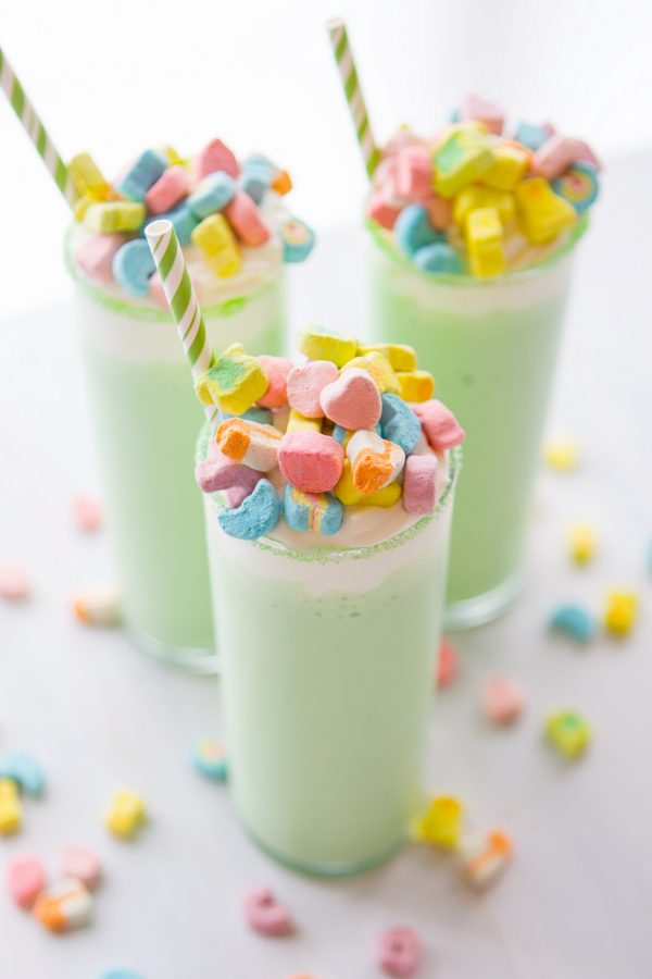 Lucky Charms Shamrock Shake | Lucky Charms recipes, St. Patrick's Day dessert, St. Patrick's Day ideas and more from @cydconverse
