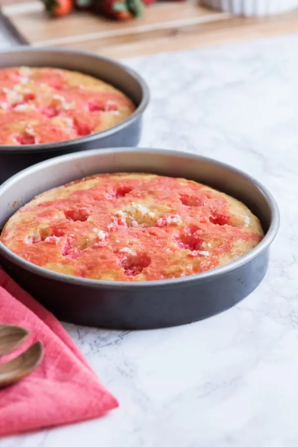 Strawberry Poke Cake with Berries + Cream | Birthday cake recipes, poke cake recipes, party appetizers, entertaining tips, birthday party ideas and more from @cydconverse