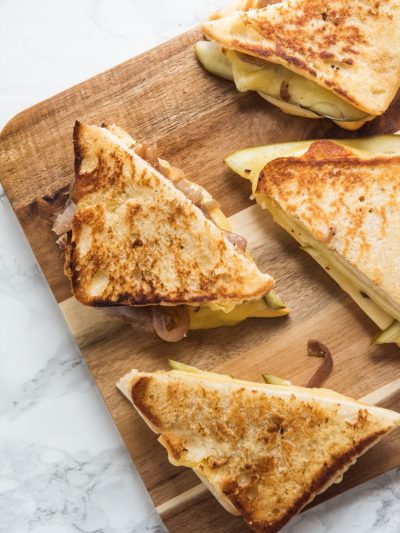 Caramelized Onion Dill Pickle Grilled Cheese thumbnail