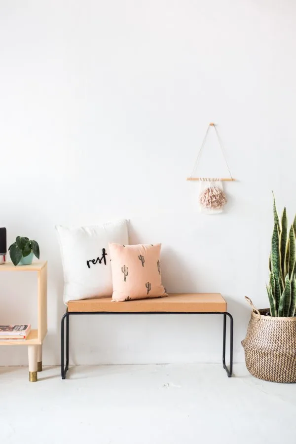 DIY Cork Bench | DIY ideas, spring craft ideas, first day of spring ideas and more from @cydconverse