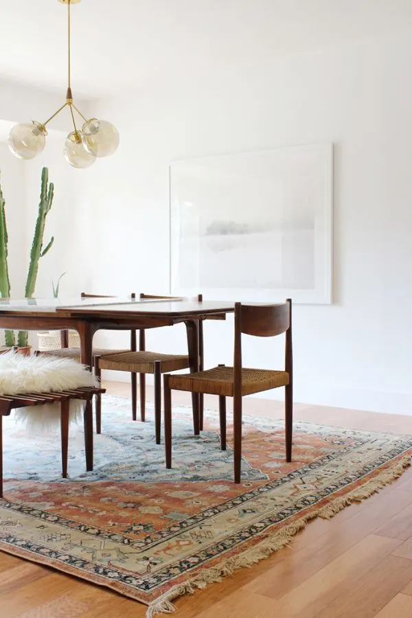 Modern Mid-Century Boho Dining Room | Dining room design ideas, dining room decor and more home decor ideas from @cydconverse