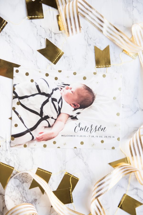 Modern Birth Announcements | Unique birth announcements, foil stamped birth announcements and more baby ideas from @cydconverse