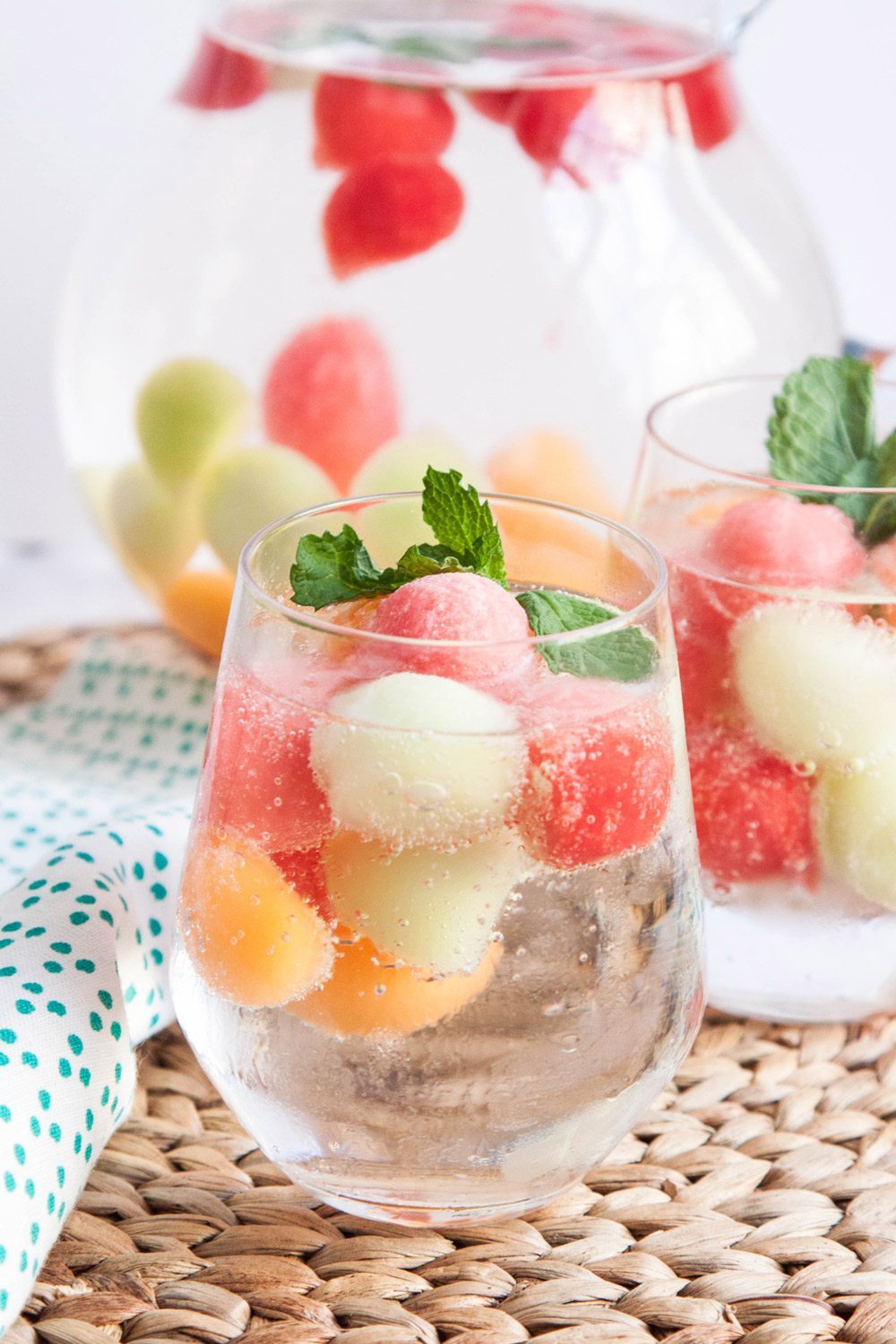 Melon Ball Ice Cubes | Summer entertaining, summer party ideas and more from @cydconverse