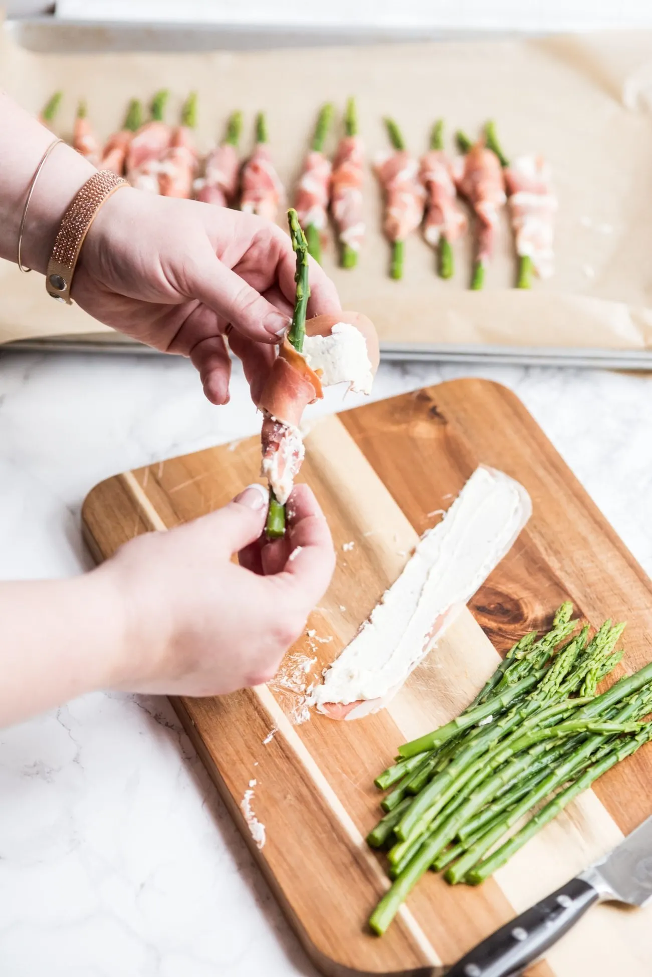 Prosciutto Wrapped Asparagus Recipe | Easy party appetizers, cocktail recipes, entertaining tips, party ideas and more from @cydconverse