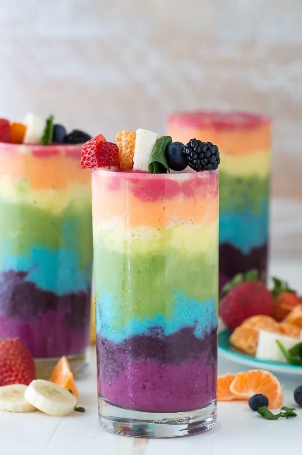 Rainbow Smoothie Recipe | 12 Summer Smoothies plus loads of party recipes, entertaining tips, cocktail recipes and more from @cydconverse
