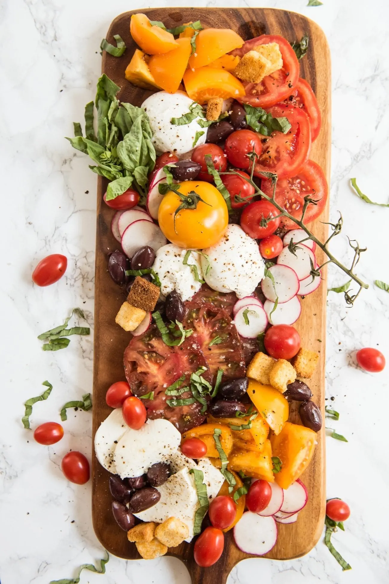 The Ultimate Caprese Salad Board | Entertaining ideas, party appetizers, cocktail recipes, party ideas and more from @cydconverse