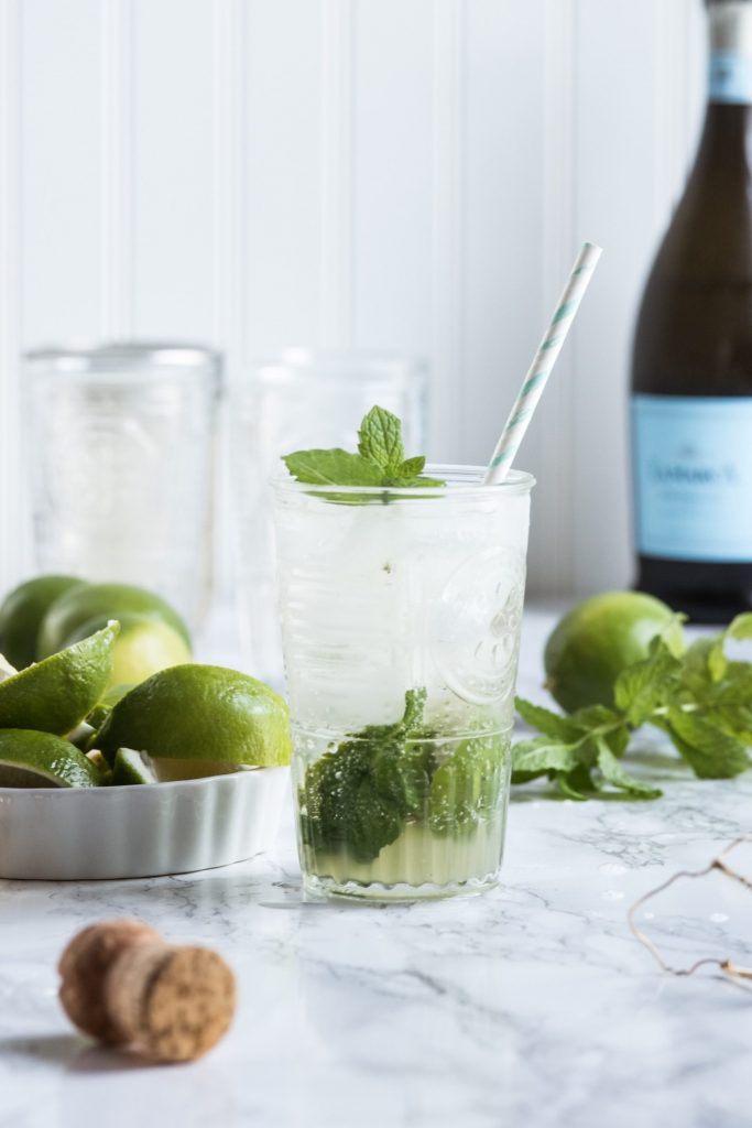 Champagne Mojito Recipe | Cocktail recipes, entertaining tips, party ideas, party recipes and more from @cydconverse
