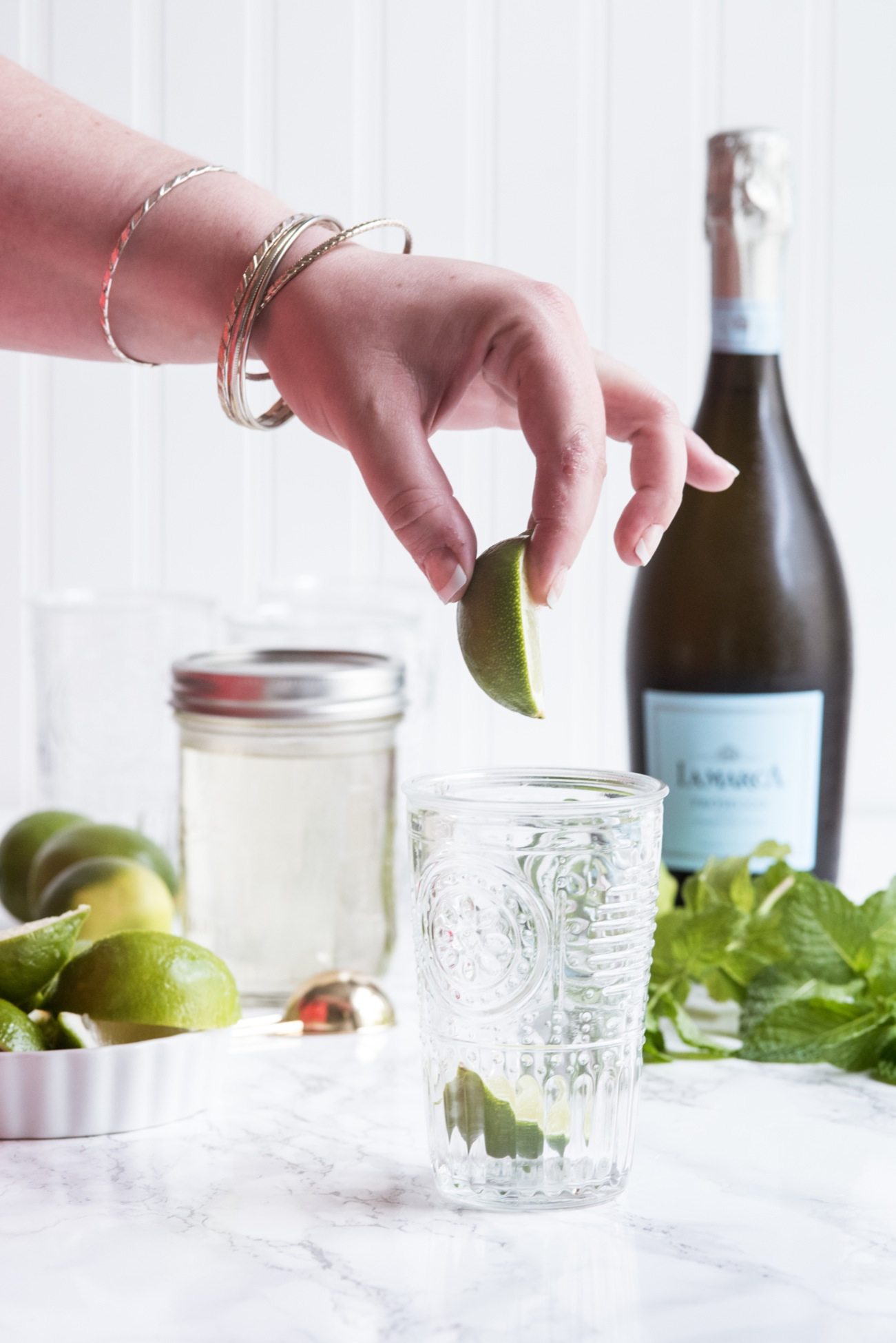 Champagne Mojito Recipe | Cocktail recipes, entertaining tips, party ideas, party recipes and more from @cydconverse