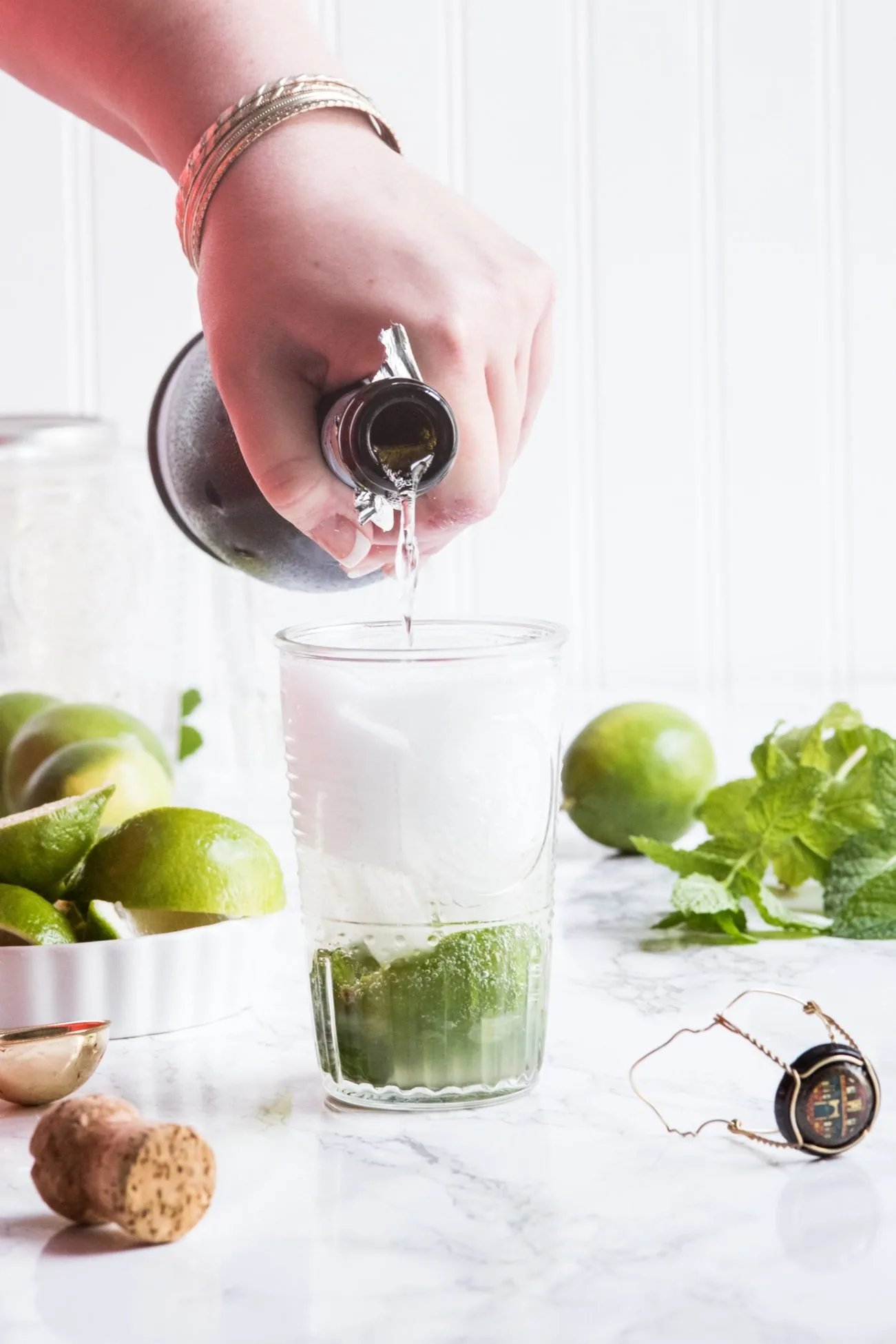 Champagne Mojito Recipe | Cocktail recipes, entertaining tips, party ideas, party recipes and more from @cydconverse