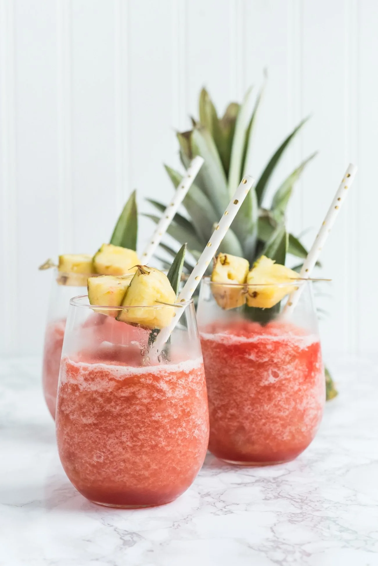 Coconut Pineapple Rum Slush Tropical Cocktail Recipe | Tropical cocktails, cocktail recipes, party ideas, entertaining tips and more from @cydconverse