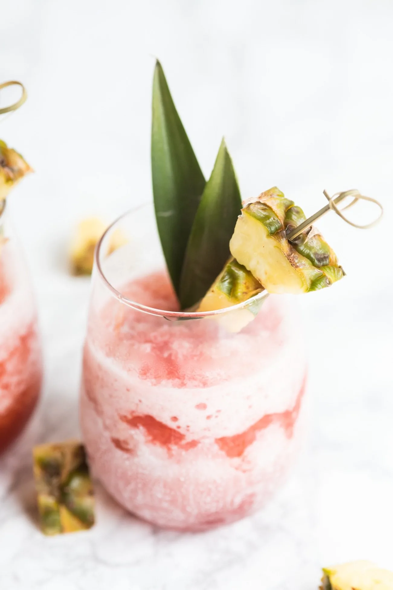 Coconut Pineapple Rum Slush Tropical Cocktail Recipe | Tropical cocktails, cocktail recipes, party ideas, entertaining tips and more from @cydconverse