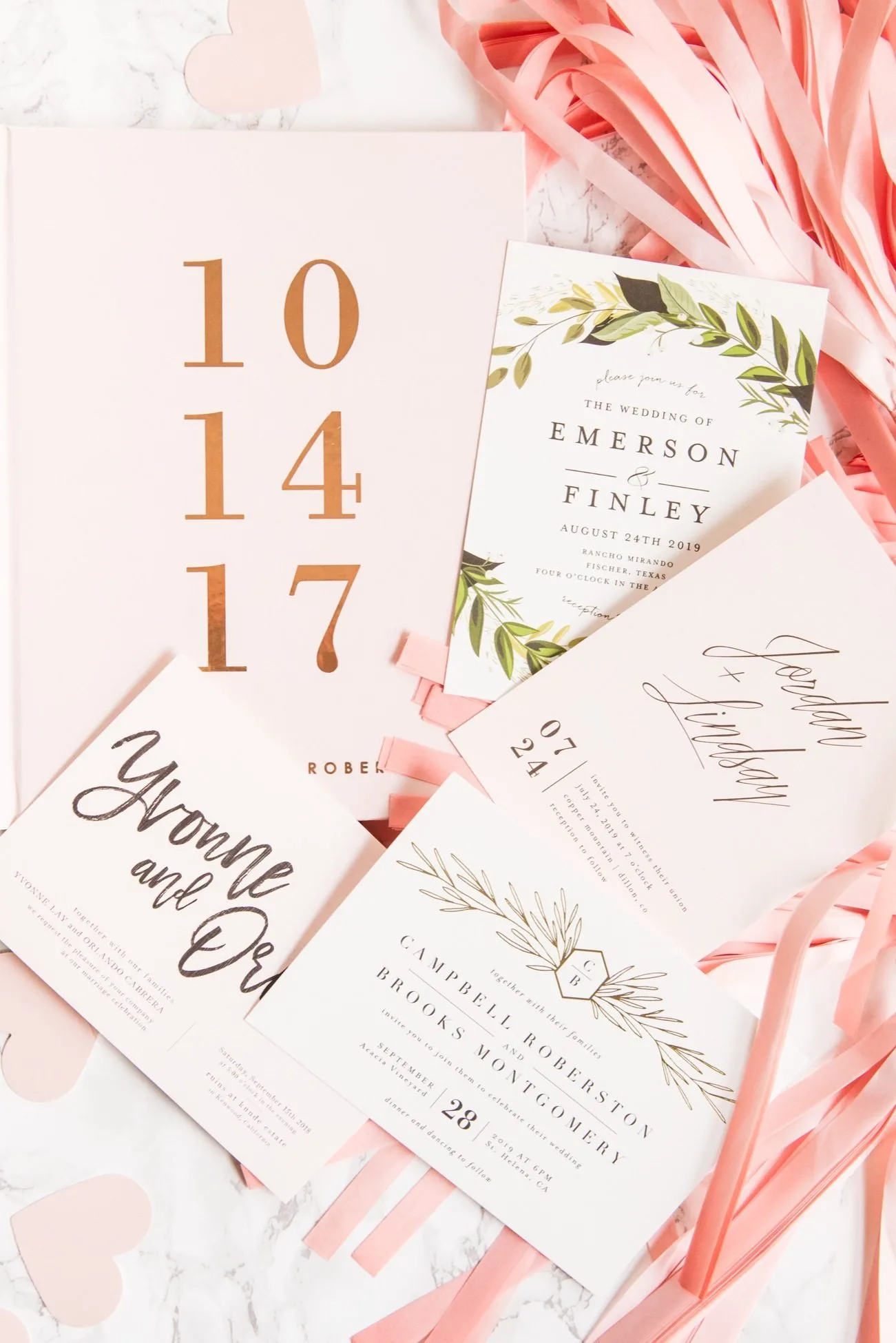 Modern gold foil, hand lettered wedding invitations | Wedding ideas, entertaining tips, wedding planning tips, party ideas and more from @cydconverse