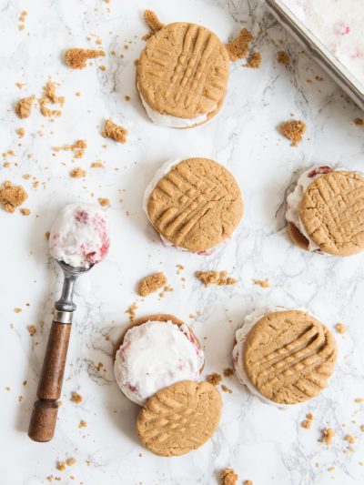 Peanut Butter + Jelly Ice Cream Sandwiches thumbnail