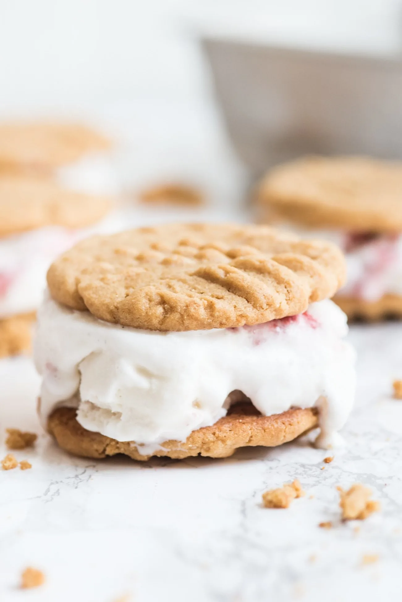 Peanut Butter + Jelly Ice Cream Sandwiches | Summer desserts, homemade ice cream sandwiches, entertaining tips, party ideas and more from @cydconverse