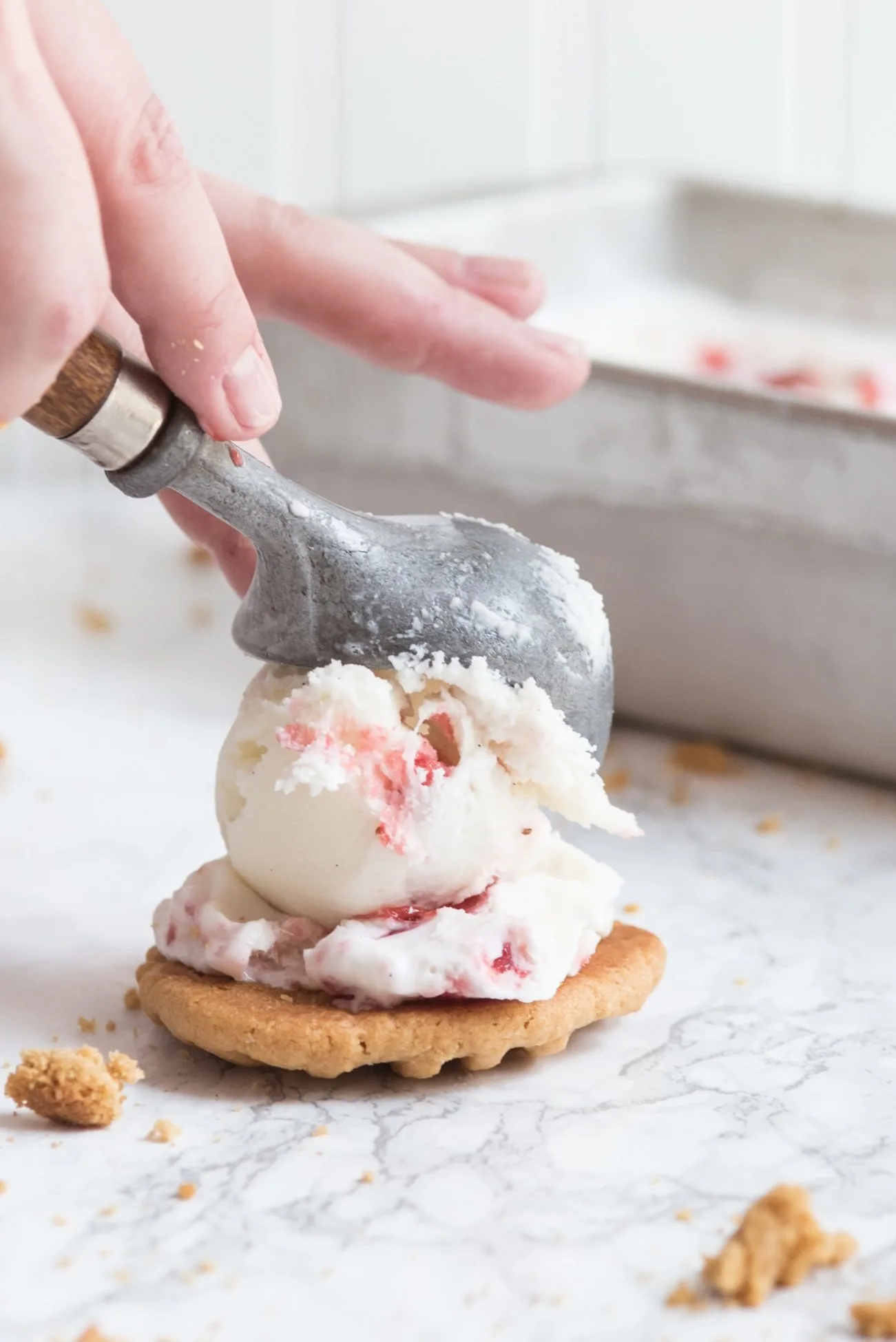 Peanut Butter + Jelly Ice Cream Sandwiches | Summer desserts, homemade ice cream sandwiches, entertaining tips, party ideas and more from @cydconverse