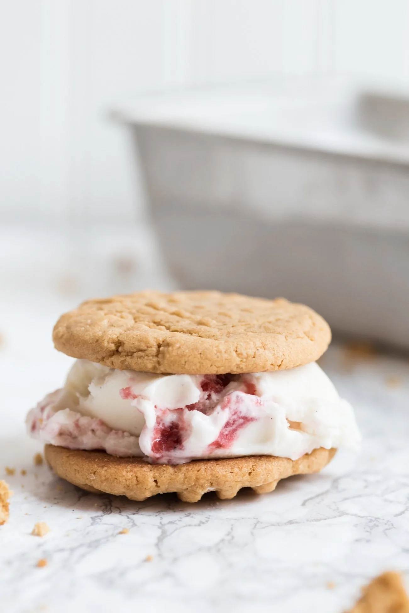 Peanut Butter + Jelly Ice Cream Sandwiches | Summer desserts, homemade ice cream sandwiches, entertaining tips, party ideas and more from @cydconverse