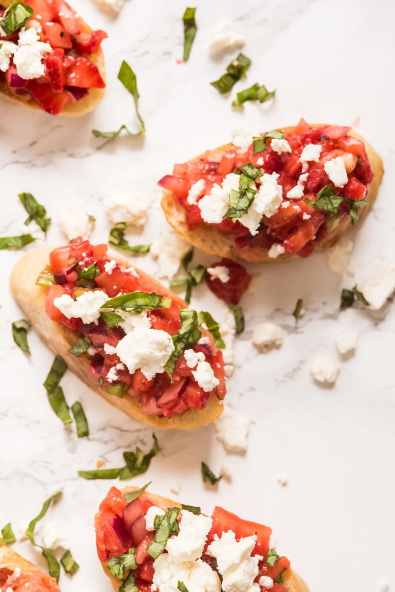 Strawberry Feta Bruschetta Recipe | Entertaining ideas, party appetizers, cocktail recipes, party ideas and more from @cydconverse