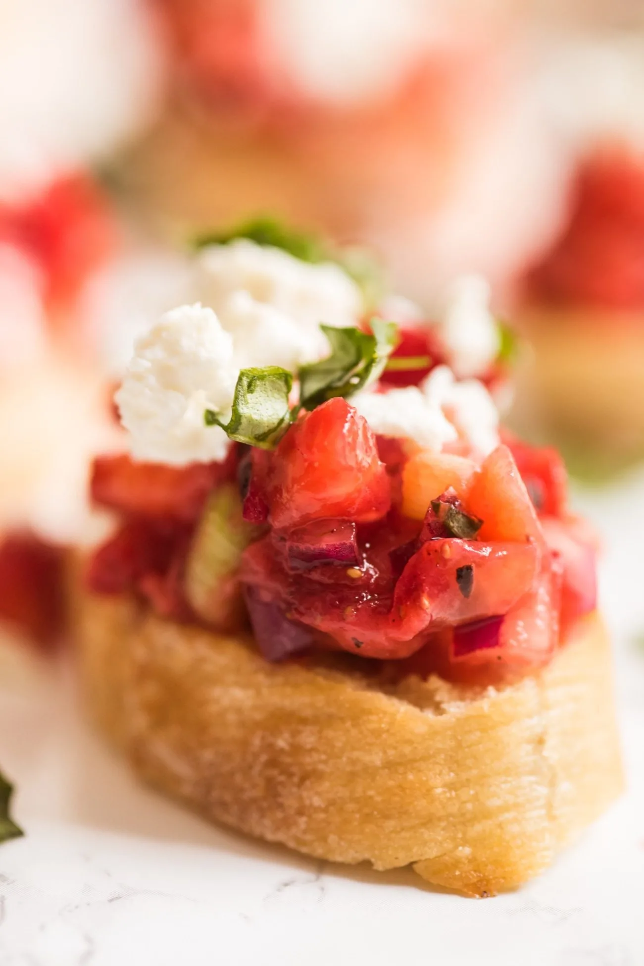 Strawberry Feta Bruschetta Recipe | Entertaining ideas, party appetizers, cocktail recipes, party ideas and more from @cydconverse