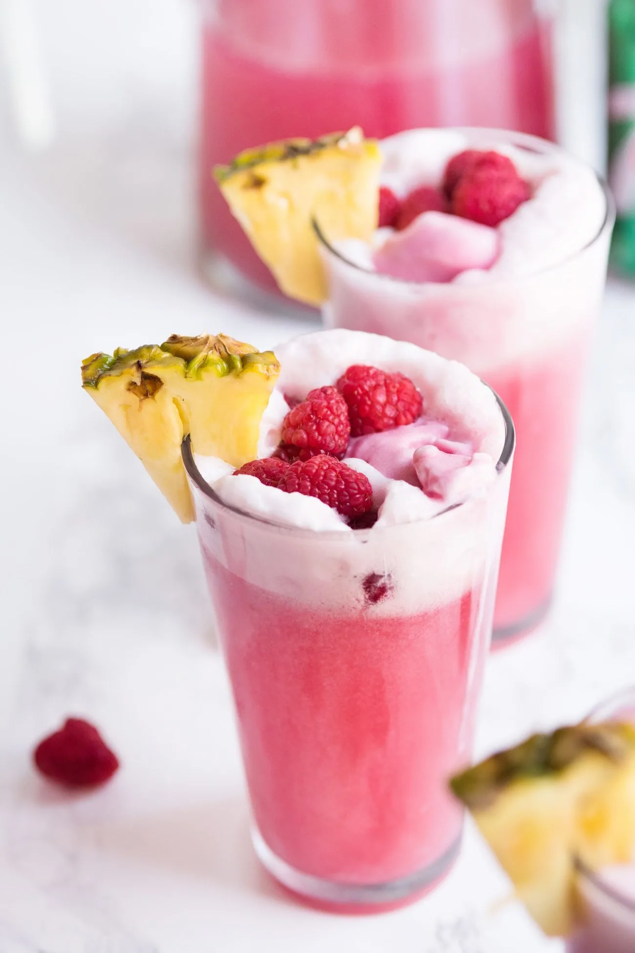 Raspberry Party Punch Sherbet Floats | Unique party ideas, entertaining tips, party recipes, cocktail recipes and more from @cydconverse