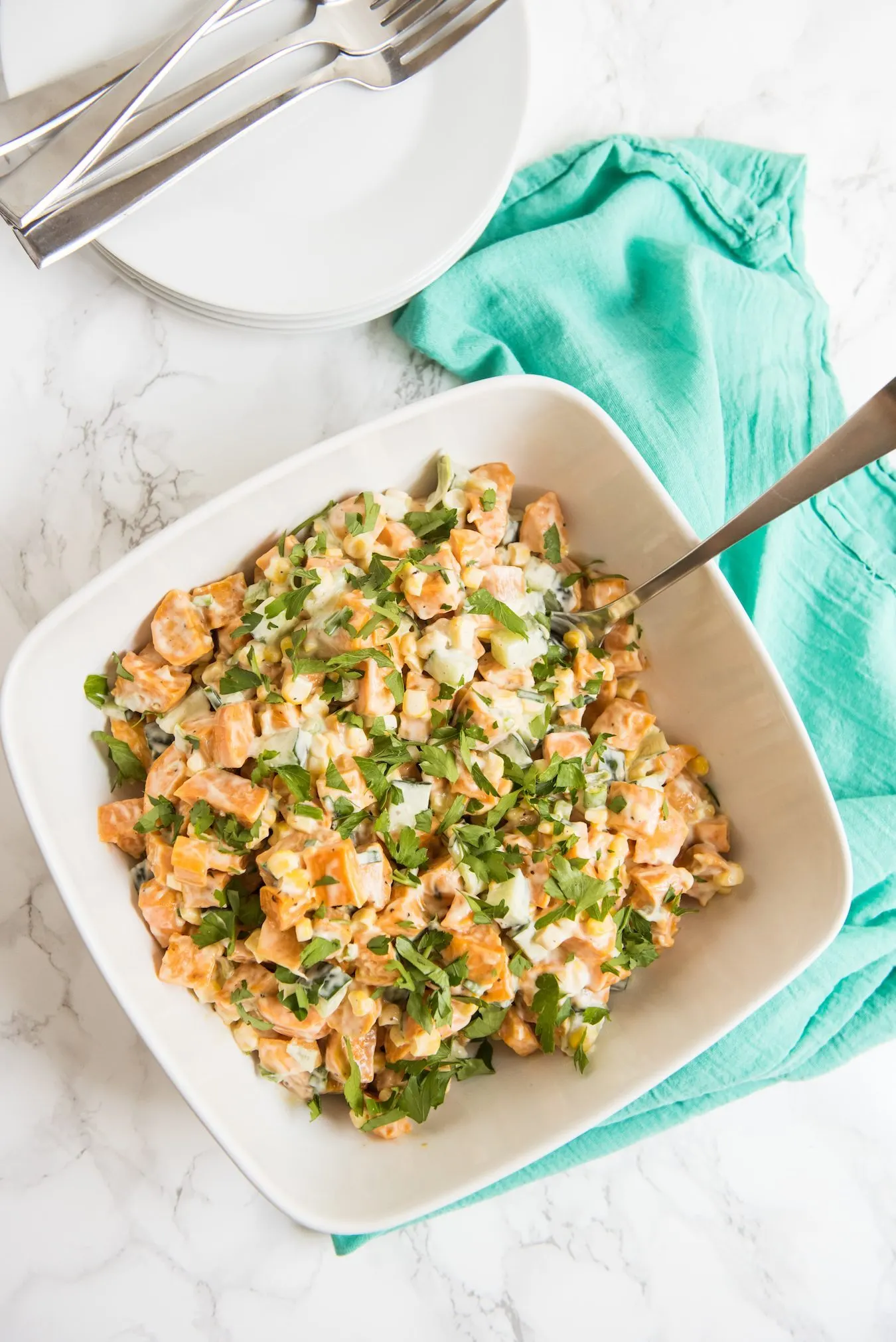 Roasted Sweet Potato Salad | Summer recipes, entertaining tips, party ideas and more from @cydconverse