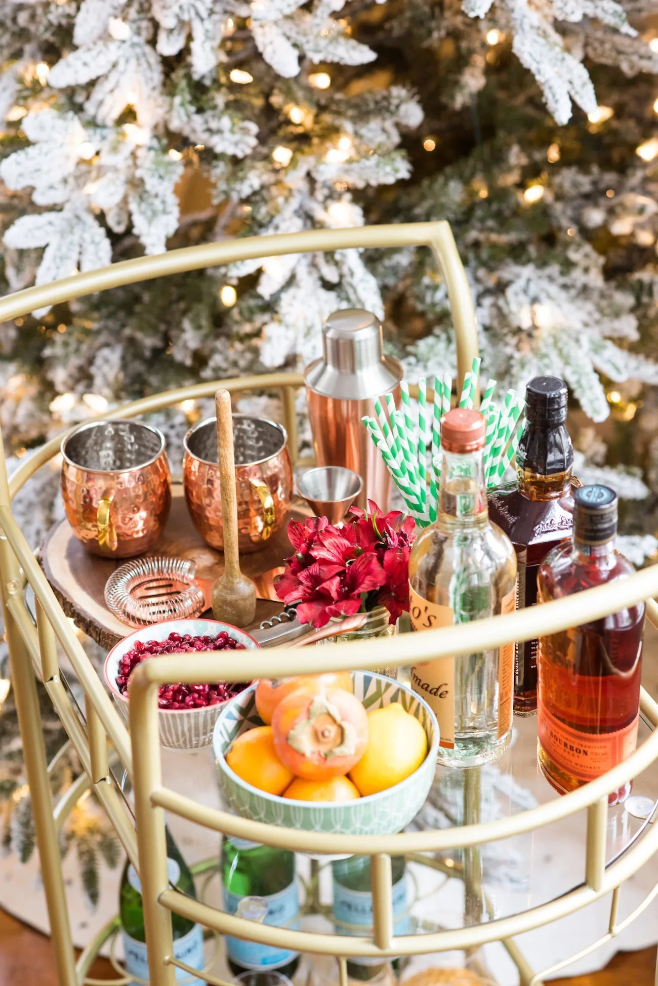 How to Stock the Perfect Holiday Bar Cart