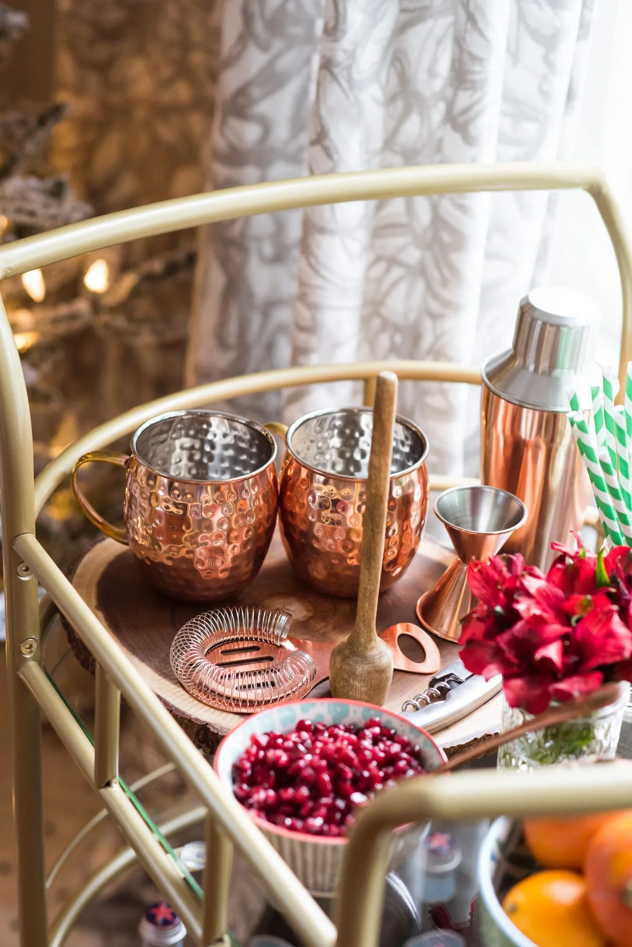How to Stock the Perfect Holiday Bar Cart
