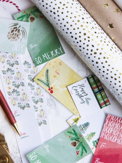 Pretty Hand-Painted Printable Holiday Gift Tags thumbnail