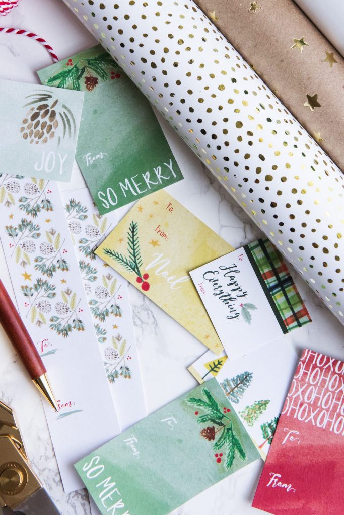 Pretty Printable Hand Painted Gift Tags | Christmas gift tags, holiday printables, free gift tags, entertaining ideas, holiday party ideas and more from @cydconverse