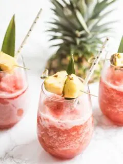 Coconut Pineapple Rum Slush Recipe | Cocktail recipes, entertaining tips, party ideas, party recipes and more from @cydconverse
