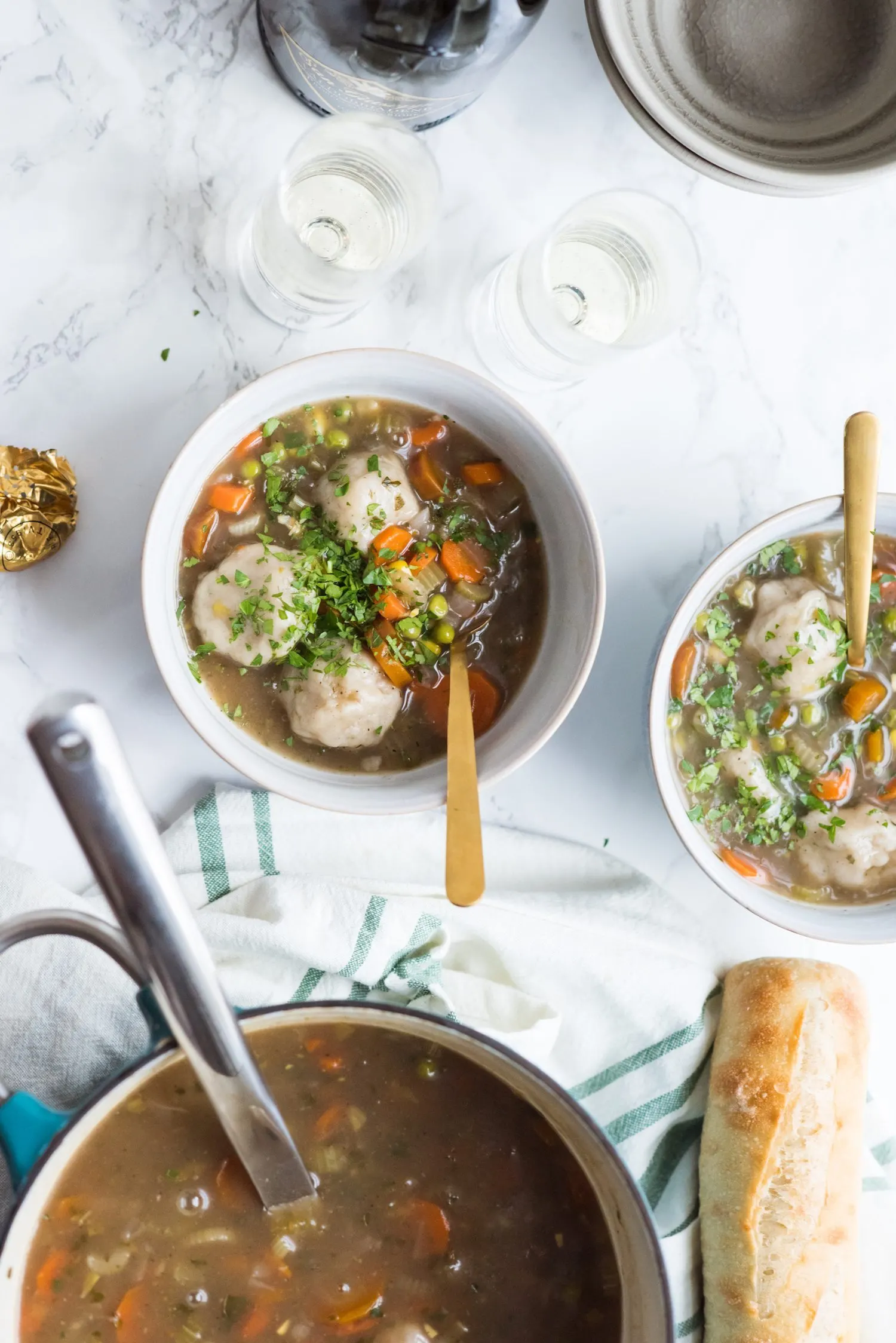 Homemade Veggie Soup with Vegan Dumplings | Entertaining tips, home renovation ideas, vegetarian recipes, party ideas and more from @cydconverse