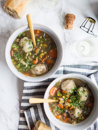 My Favorite Homemade Veggie Soup with Vegan Dumplings thumbnail