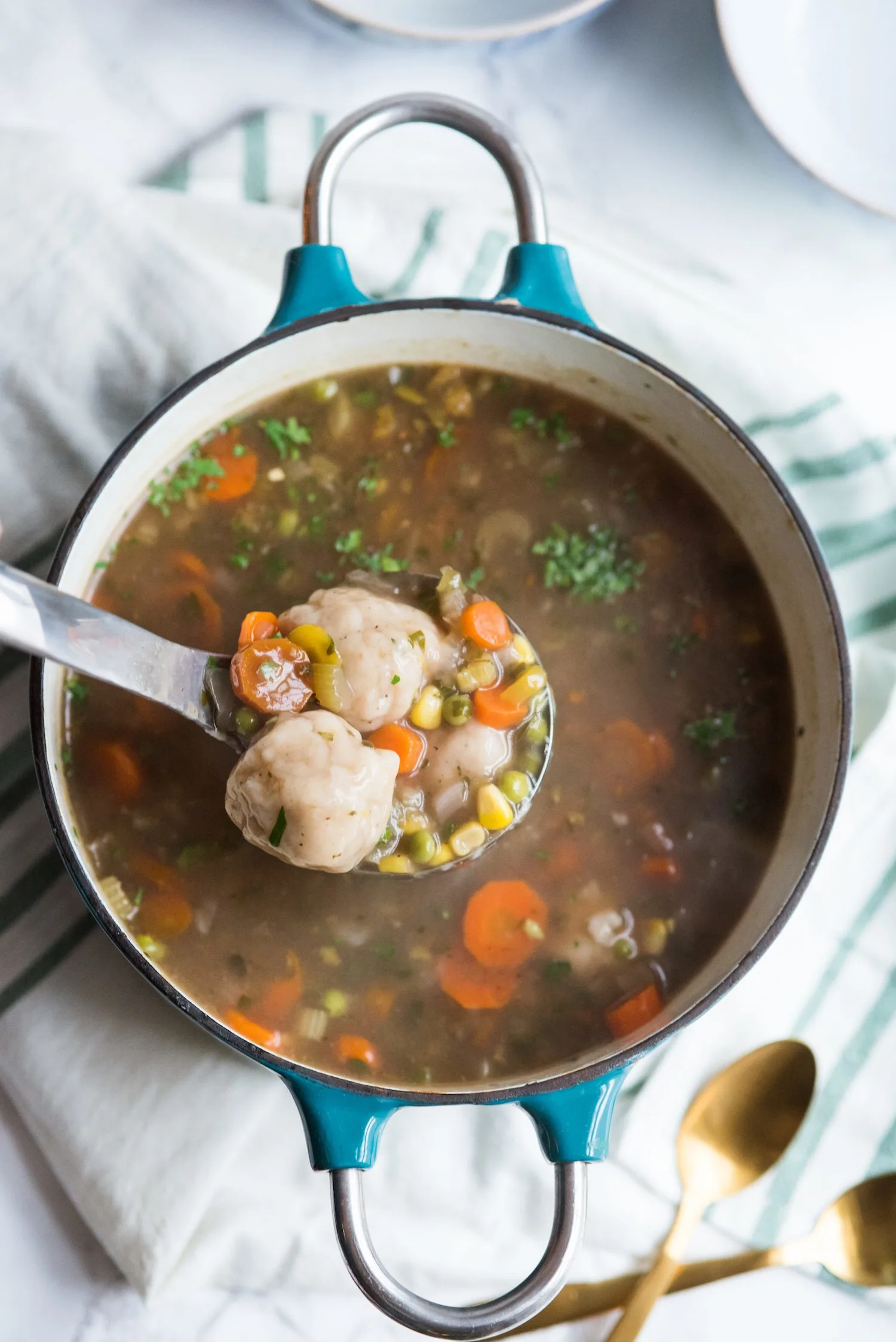 Homemade Veggie Soup with Vegan Dumplings | Entertaining tips, home renovation ideas, vegetarian recipes, party ideas and more from @cydconverse