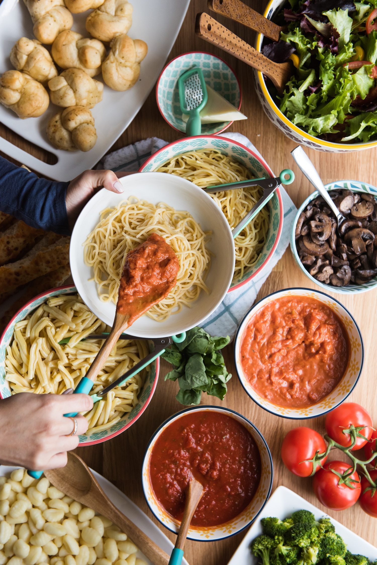 Entertain with a Make Your Own Pasta Bar | Click through to visit The Sweetest Occasion for entertaining tips, party ideas, party recipes and more from @cydconverse