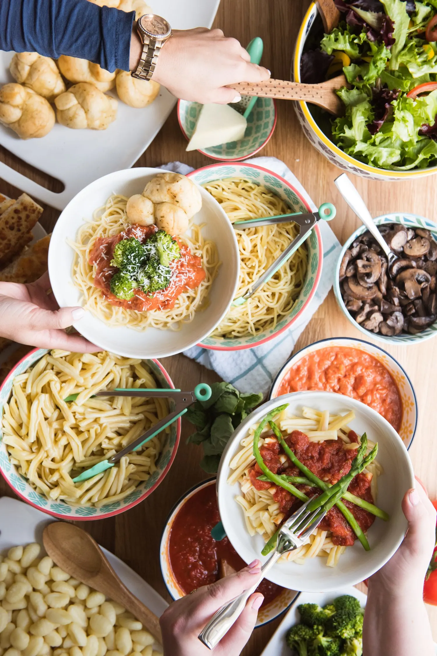 Entertain with a Make Your Own Pasta Bar | Click through to visit The Sweetest Occasion for entertaining tips, party ideas, party recipes and more from @cydconverse