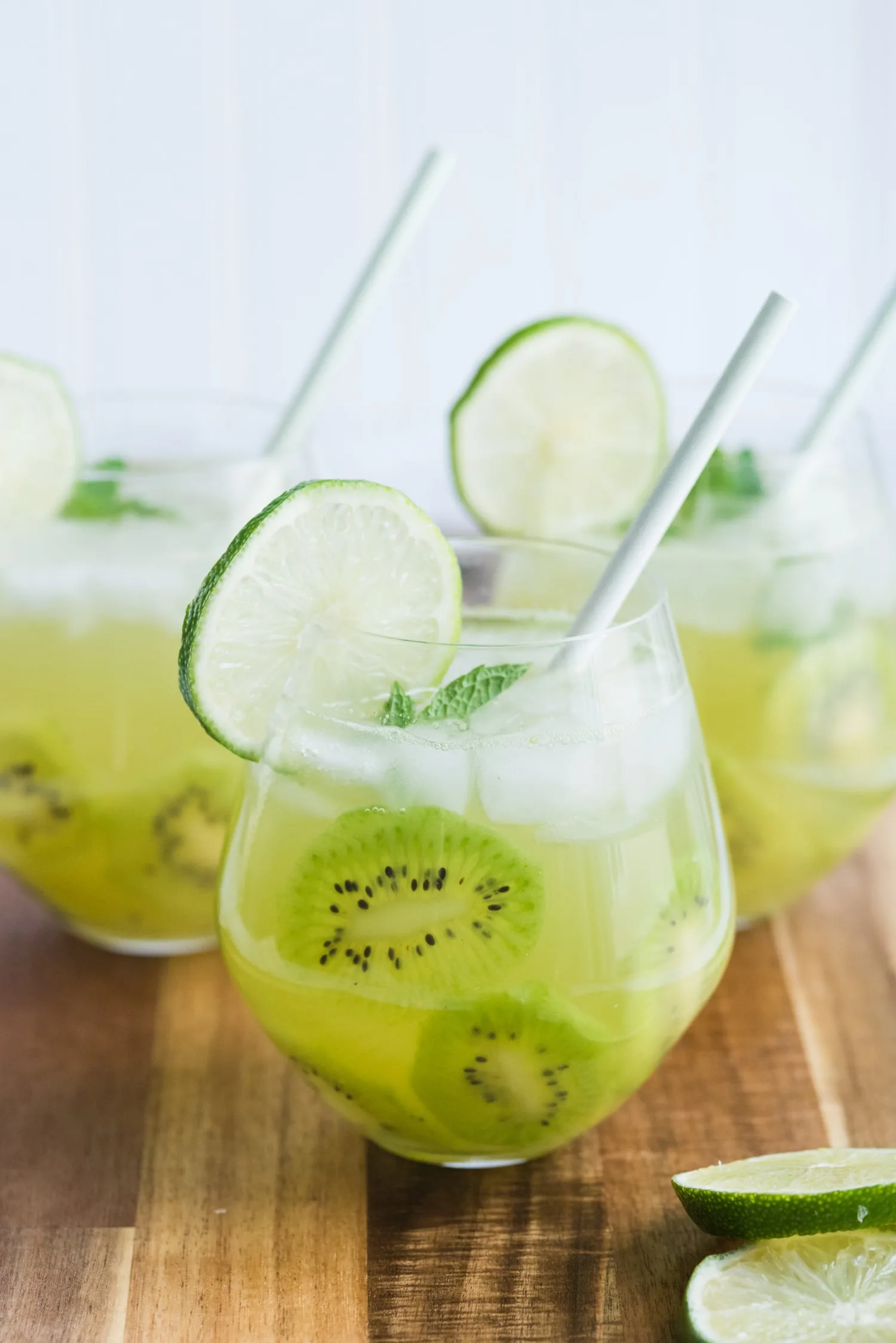 Kiwi Lime Mint Sangria Recipe | Click through for cocktail recipes, entertaining tips, party ideas, party recipes and more from @cydconverse