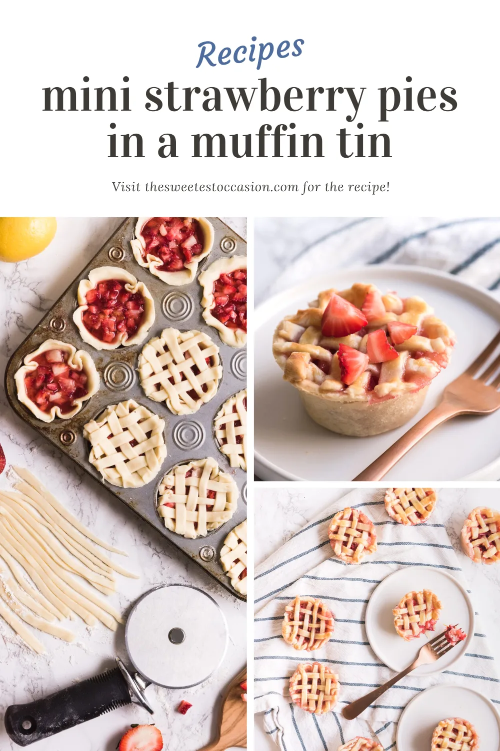 Mini Strawberry Pies in a Muffin Tin