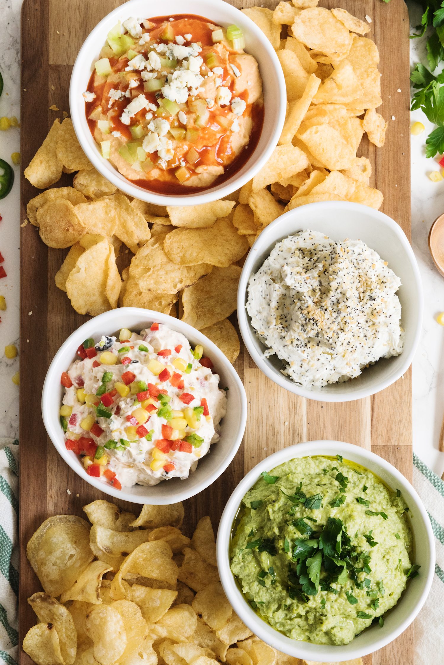 Four Delicious Party Dip Recipes! Click through to visit The Sweetest Occasion for party ideas, entertaining tips, party recipes and more from @cydconverse