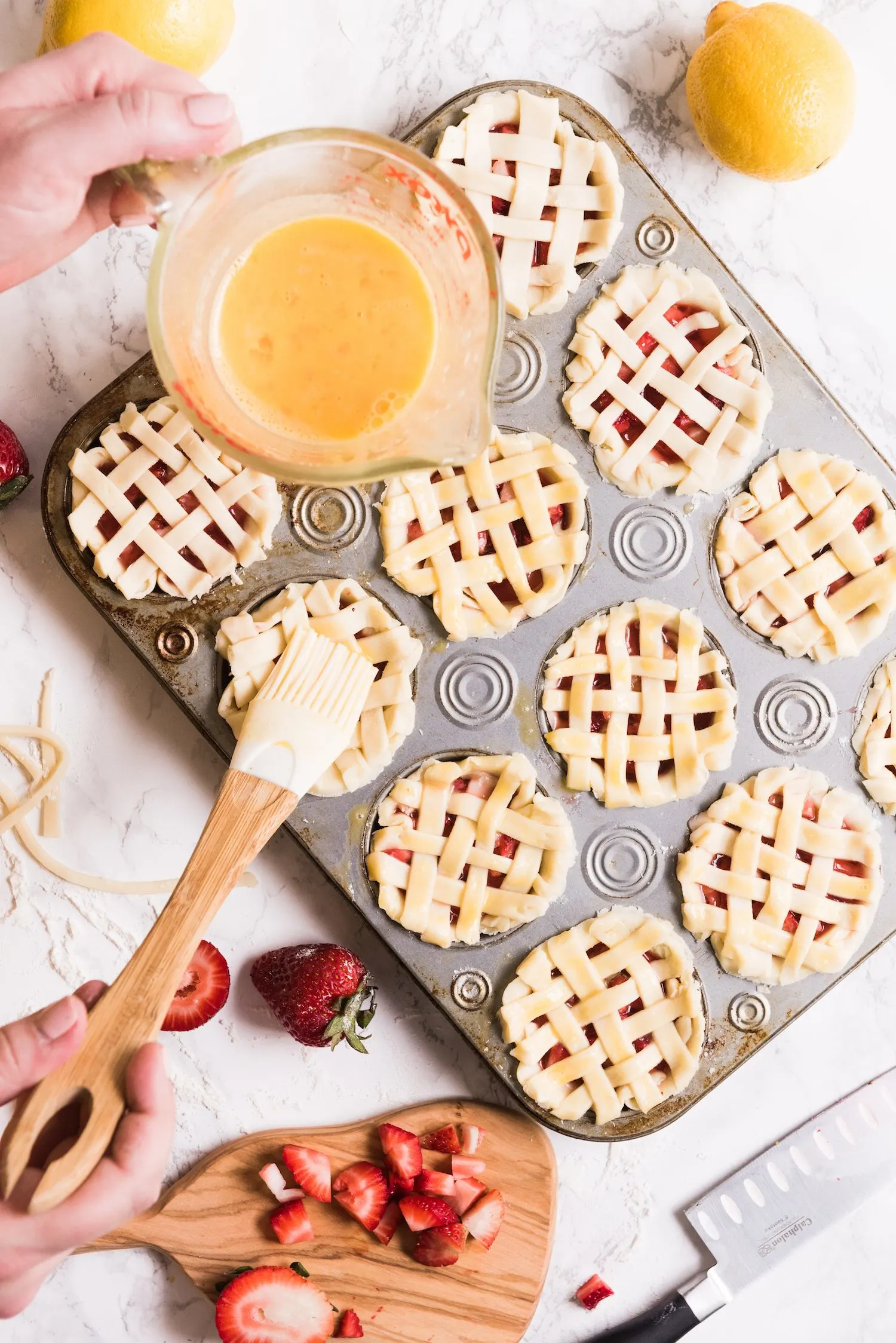 Mini Strawberry Pies in a Muffin Tin | Click through for entertaining tips, recipes, party ideas, cocktail recipes and more from @cydconverse